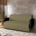 Ver imagem 1 de Sofá Decorativo Living Sala de Estar Bornéu 148cm Pés de Madeira Pu/veludo Preto/castor G33 - Gran B