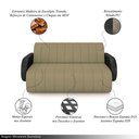 Ver imagem 3 de Sofá Decorativo Living Sala de Estar Bornéu 148cm Pés de Madeira Pu/veludo Preto/castor G33 - Gran B