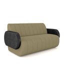 Ver imagem 2 de Sofá Decorativo Living Sala de Estar Bornéu 148cm Pés de Madeira Pu/veludo Preto/castor G33 - Gran B
