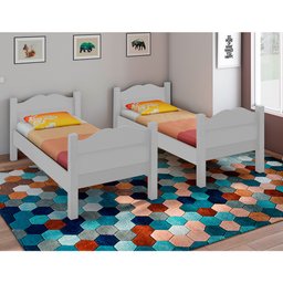 Beliche Madrid com Grades de Proteção e Cama Removível - Branco com 2 Colchões - 6