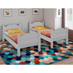 Beliche Madrid com Grades de Proteção e Cama Removível - Branco com 2 Colchões - 3