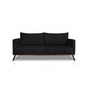 Ver imagem 2 de Sofá 2 Lugares Decorativo Atlas 1,60cm Pés Retro Linho Boucle Preto 3203 - Vimont Moveis