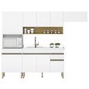 Ver imagem 1 de Armário de Cozinha 4 peças Balcão sem Tampo 150cm Lina14 K02 Supremo/Freijó - Mpozenato