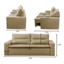 Ver imagem 3 de Sofá Retrátil e Reclinável 3 lugares com Molas 1,80m Ester Suede Bege Adonai Estofados