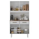 Ver imagem 2 de Armário para Cozinha Kit Pop Plus 4 Portas 2 Gavetas Branco Fosco Brilho - Zanzini
