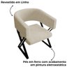 Poltrona Decorativa Mirela Pes Metal Linho Bege Vconcept - 4