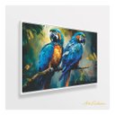 Ver imagem 2 de Quadro Grande Casal de Araras Azul Arte Vibrante 153x103