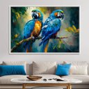 Ver imagem 3 de Quadro Grande Casal de Araras Azul Arte Vibrante 153x103