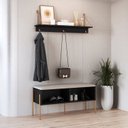Ver imagem 1 de Conjunto Sapateira Banco Estofada e Prateleira Pé Metal Oslo