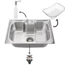 Ver mais imagens de Cuba Pia Gourmet com Torneira Monocomando Inox Cozinha Bancada Luxo Escorredor Dispenser Sifao Acess