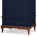Ver imagem 4 de Guarda Roupa Solteiro 2 Portas 1 Gaveta 60406 Linz Móveis - Azul Petróleo/Imbuia