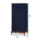 Ver imagem 5 de Guarda Roupa Solteiro 2 Portas 1 Gaveta 60406 Linz Móveis - Azul Petróleo/Imbuia