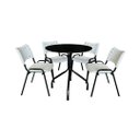 Ver mais imagens de Jogo Mesa Redonda para Restaurante Comércio com 4 Cadeiras Iso Branca Base Preta Ecomhome