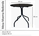 Ver imagem 2 de Jogo Mesa Redonda para Restaurante Comércio com 4 Cadeiras Iso Branca Base Preta Ecomhome