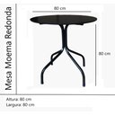 Ver imagem 2 de Jogo Mesa Redonda para Restaurante Comércio com 4 Cadeiras Iso Branca Base Preta Ecomhome