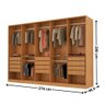 Guarda Roupa Casal Everest Mdf 10 Portas 12 Gavetas e 5 Prateleiras Moderna Mobília - 3