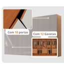 Ver imagem 5 de Guarda Roupa Casal Everest Mdf 10 Portas 12 Gavetas e 5 Prateleiras Moderna Mobília