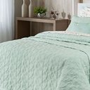 Ver imagem 2 de Colcha Cobre Leito King 100% Algodão Percal 200 Fios 03 Peças Clara:verde