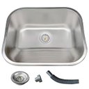 Ver imagem 1 de Tanque Inox Lavanderia 55x45 com Válvula e Sifão Aço Inox - Brinovar