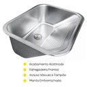 Ver imagem 6 de Tanque Inox Lavanderia 55x45 com Válvula e Sifão Aço Inox - Brinovar