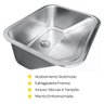 Tanque Inox Lavanderia 55x45 com Válvula e Sifão Aço Inox - Brinovar - 6