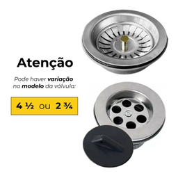 Tanque Inox Lavanderia 55x45 com Válvula e Sifão Aço Inox - Brinovar - 5