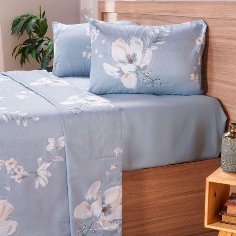 Jogo de Cama King Cotton Touch 4 Peças 193x203x40cm Nina
