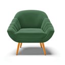 Ver imagem 4 de Kit 02 Poltronas Giovana Veludo Verde Pés Palito Castanho - D’Rossi