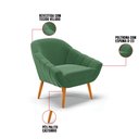 Ver imagem 7 de Kit 02 Poltronas Giovana Veludo Verde Pés Palito Castanho - D’Rossi