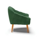 Ver imagem 5 de Kit 02 Poltronas Giovana Veludo Verde Pés Palito Castanho - D’Rossi