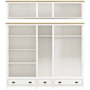 Ver imagem 3 de Guarda Roupa Casal 10 Portas com Espelho e Maleiro Mazzaro F06 Branco Freijó - Lyam Decor