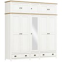 Ver imagem 1 de Guarda Roupa Casal 10 Portas com Espelho e Maleiro Mazzaro F06 Branco Freijó - Lyam Decor
