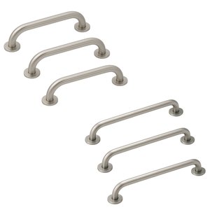 Kit 3 Barra Alca Apoio 30/40cm Inox Escovado Idoso / Deficiente Pcd