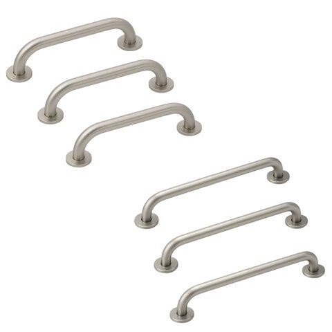 Kit 3 Barra Alca Apoio 30/40cm Inox Escovado Idoso / Deficiente Pcd