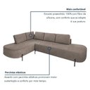 Ver imagem 5 de Sofá de Canto Orgânico 4 Lugares 272cm Base de Ferro Chaise Esquerda Luna Yescasa