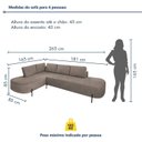 Ver imagem 3 de Sofá de Canto Orgânico 4 Lugares 265cm Base de Ferro Chaise Esquerda Luna