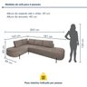 Sofá de Canto Orgânico 4 Lugares 265cm Base de Ferro Chaise Esquerda Luna - 3