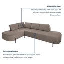 Ver imagem 5 de Sofá de Canto Orgânico 4 Lugares 265cm Base de Ferro Chaise Esquerda Luna Yescasa