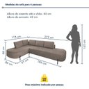 Ver imagem 3 de Sofá de Canto Orgânico 4 Lugares 272cm Base de Ferro Chaise Esquerda Luna Yescasa