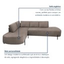 Ver imagem 4 de Sofá de Canto Orgânico 4 Lugares 265cm Base de Ferro Chaise Esquerda Luna