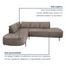 Sofá de Canto Orgânico 4 Lugares 265cm Base de Ferro Chaise Esquerda Luna - 4