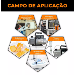 Bomba Vácuo 12cfm Duplo Estágio Bivolt Refrigeração Ar Split - 6