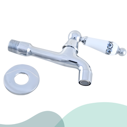 Torneira de Parede Vintage para Banheiro Lavabo Lavatorio em Metal na Cor Cromada Brilhante com Arej - 3