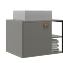 Ver imagem 5 de Conjunto Gabinete para Banheiro Suspenso com Cuba, Nichos e Espelheira 60cm em MDF Medelin Cimento Cinza