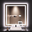 Ver imagem 6 de **Espelho Quadrado 80x80 cm LED 3 Cores Jateado Touch Moderno**