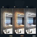 Ver imagem 4 de **Espelho Quadrado 80x80 cm LED 3 Cores Jateado Touch Moderno**