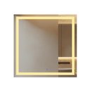 Ver imagem 1 de **Espelho Quadrado 80x80 cm LED 3 Cores Jateado Touch Moderno**
