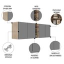 Ver imagem 3 de Kit 2 Armários Aéreos Califórnia 80cm e Nicho Garrafeiro 20cm Riad Castanho/cinza - Lumil