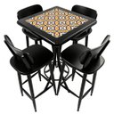 Ver imagem 3 de Mesa Madeira Azulejo 60x60cm - Bistrô Fixa 98cm - Preta - Anos Dourados