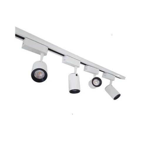 Trilho Eletrificado 1m + 3 Spot Led 7w 6000k Bivolt Branco